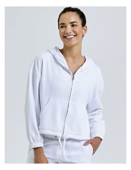 TRI-TR601-Womens Recycled Drawstring Full-Zip Hoodie 2